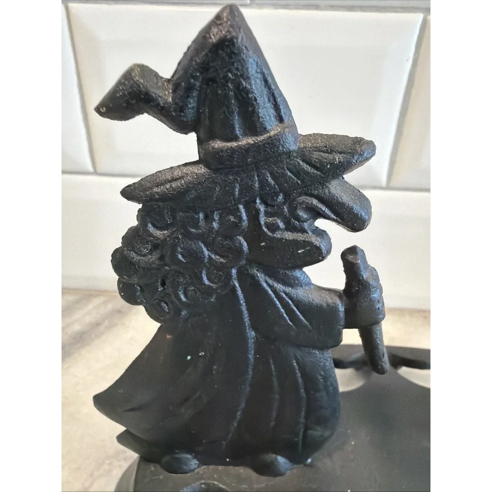 Halloween Cast Iron Witch Witches Brew Brewing Candle Holder Metal‎ Stand ES002